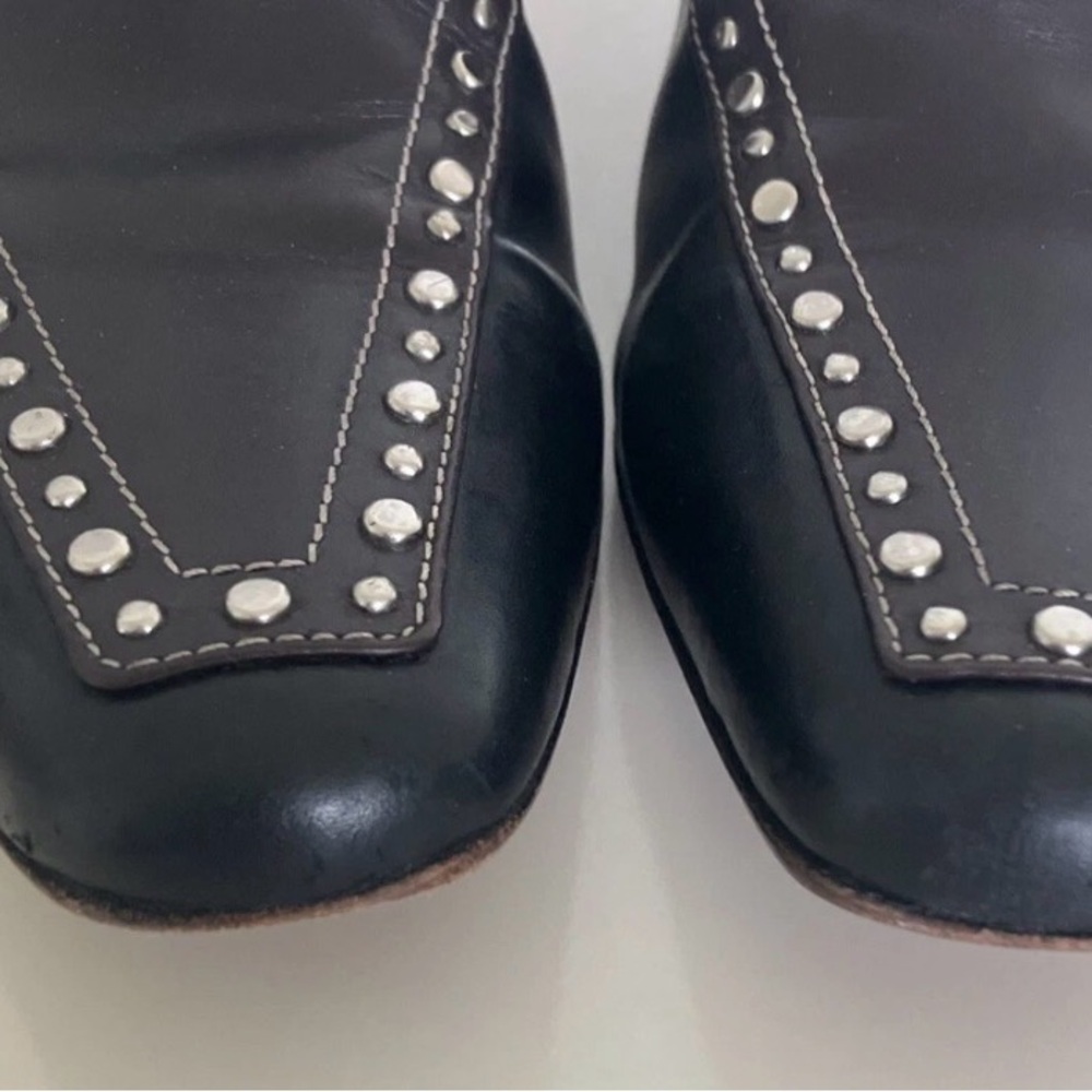 Brighton Black Studded Slip-On Mule Loafers - Picture 5 of 9